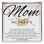 Happy Mother's Day Mom, You are Our Best Friend Interlocking Hearts Necklace