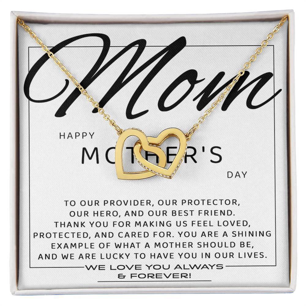 Happy Mother's Day Mom, You are Our Best Friend Interlocking Hearts Necklace