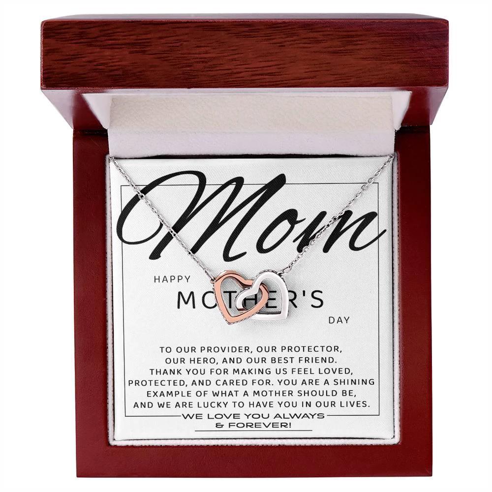 Happy Mother's Day Mom, You are Our Best Friend Interlocking Hearts Necklace