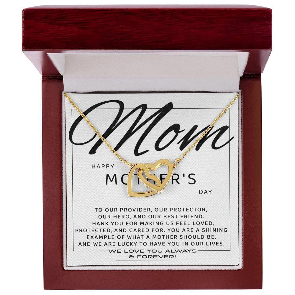 Happy Mother's Day Mom, You are Our Best Friend Interlocking Hearts Necklace