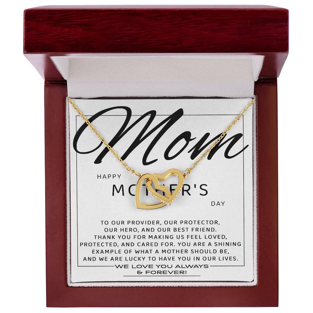 Happy Mother's Day Mom, You are Our Best Friend Interlocking Hearts Necklace - Mallard Moon Gift Shop