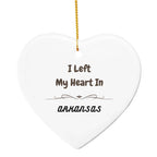 I Left My Heart in Arkansas Ornament – Heart-Shaped MDF State Keepsake Gift