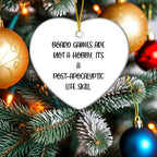 Funny Board Games Heart Ornament with Inspirational Quote Christmas Unique Gifts for Board Game Lovers