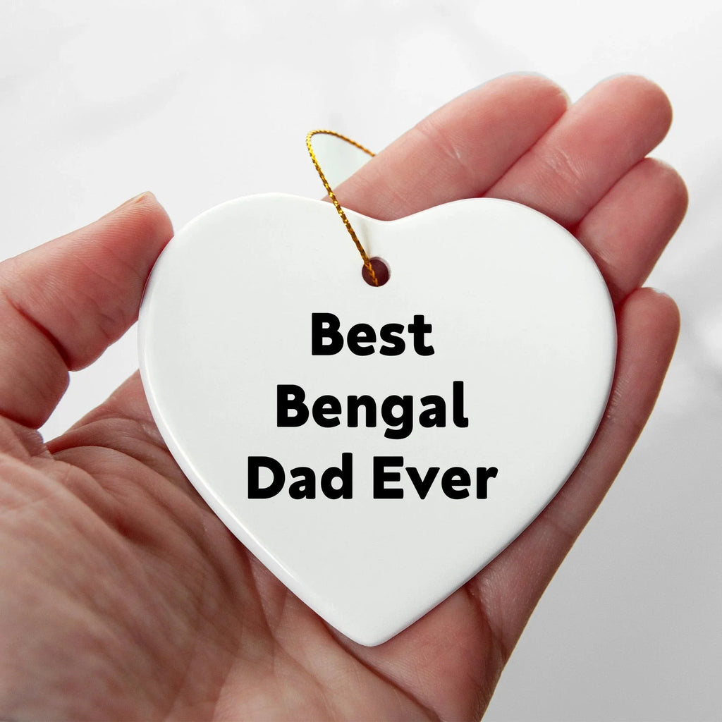 Bengal Dad Funny Cat Lover Heart Christmas Tree Ornament - Best Bengal Dad Ever