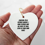 Funny Retired Sheriff Heart Christmas Tree Ornament