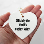Funny Priest Heart Ornament Officially The World's Coolest Priest Christmas Unique Gift for Men by Gifts from Family - Mallard Moon