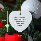 Paramedic Mom Heart Christmas Tree Ornament