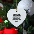 Funny Retired Sheriff Heart Christmas Tree Ornament