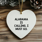 Alabama Pride Heart Ornament - Durable MDF With High Gloss Finish That Resists Fading