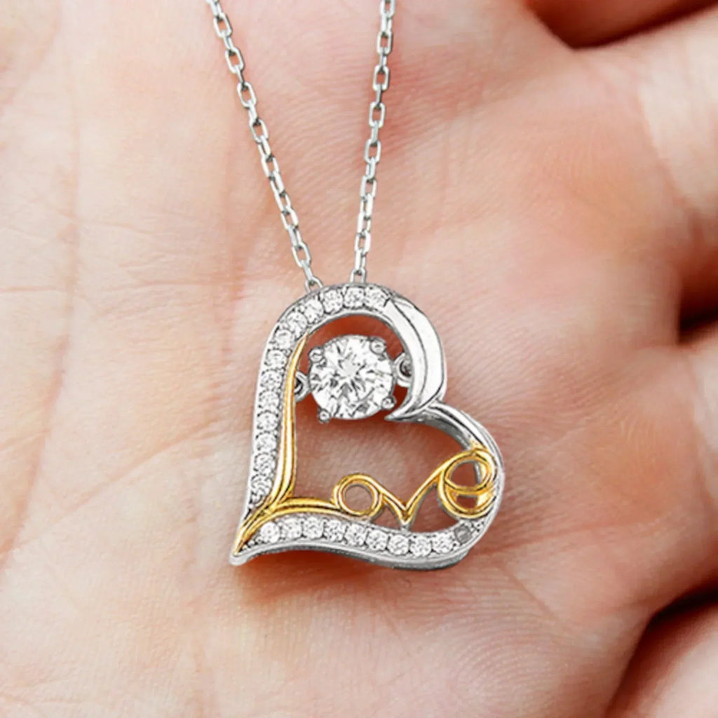 Daughter Birthday, Graduation, Christmas Gift - In God's Hands - Love Dancing Heart Pendant Necklace
