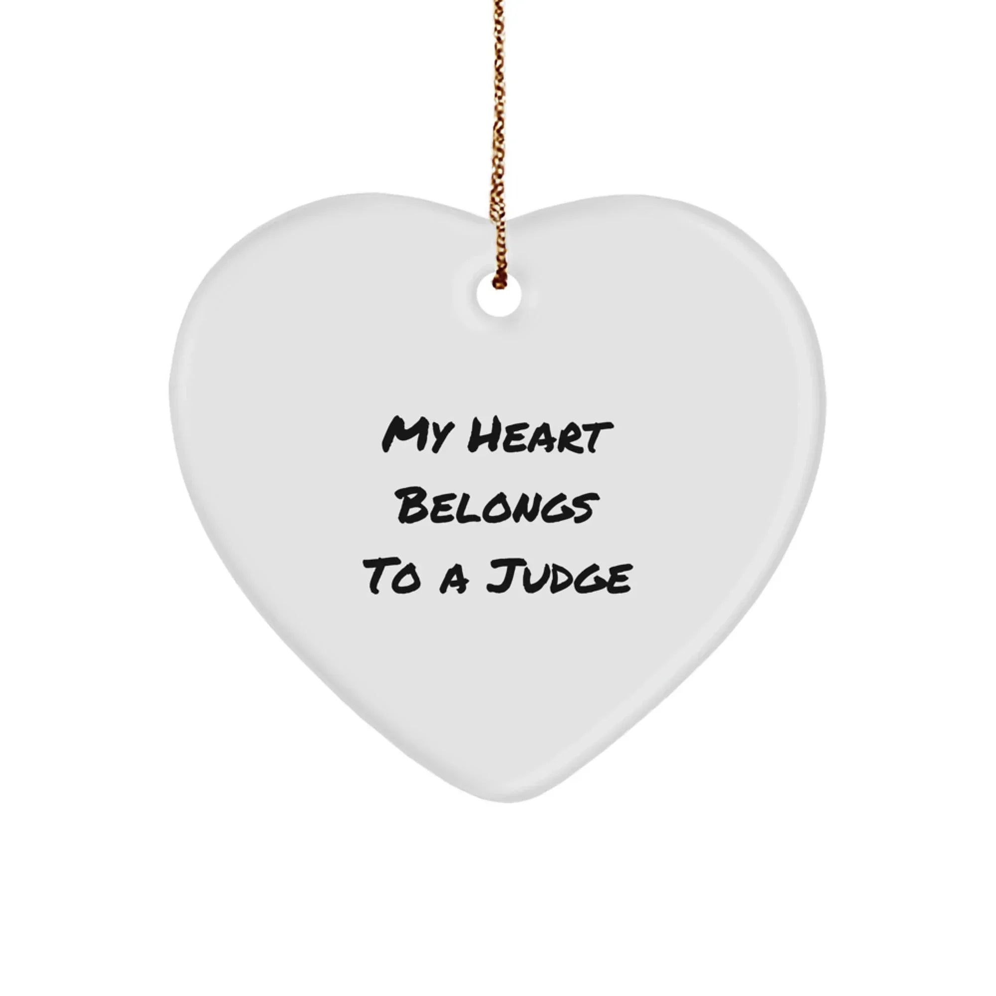Funny Judge Heart Ornament Gifts from Friends, Family, or Coworkers for the Judge in Your Life - Christmas Unique Ornaments