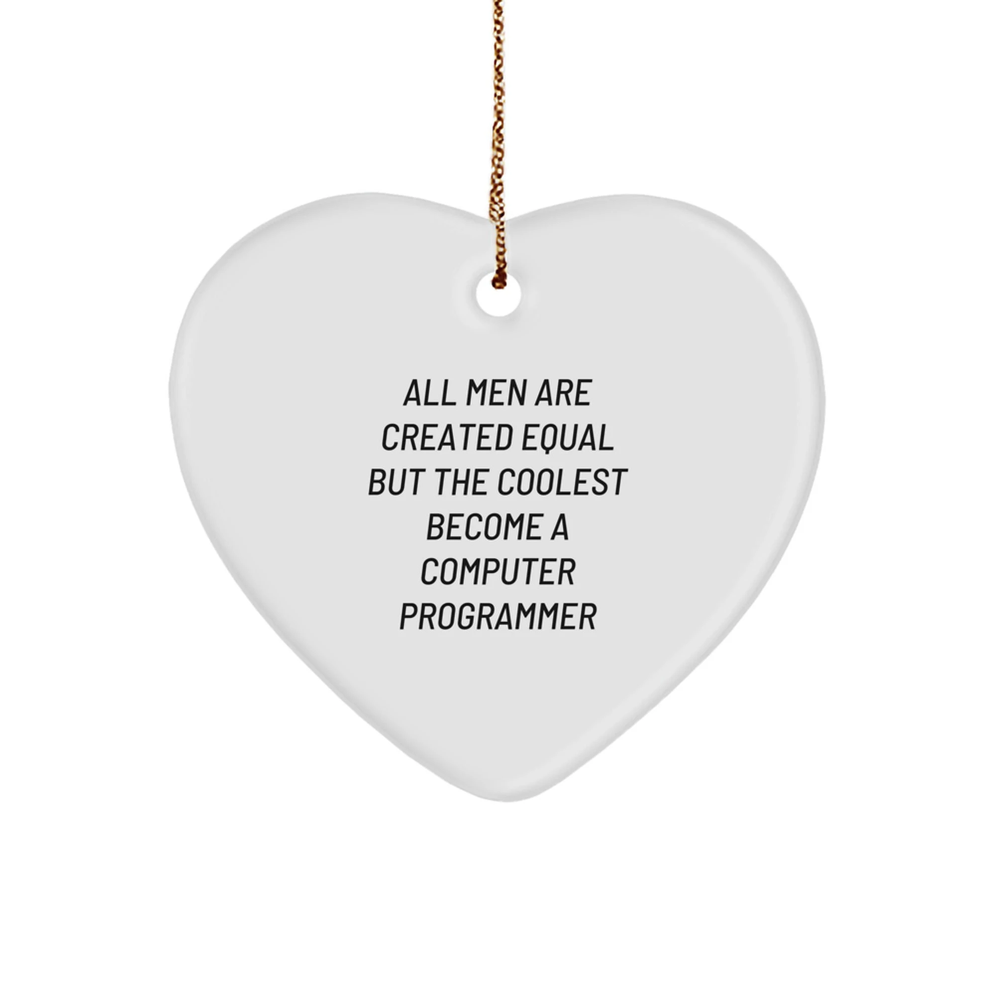 Funny Computer Programmer Heart Ornament Gifts from Men to Friends or Coworkers for Christmas Unique Decorations - Image 1