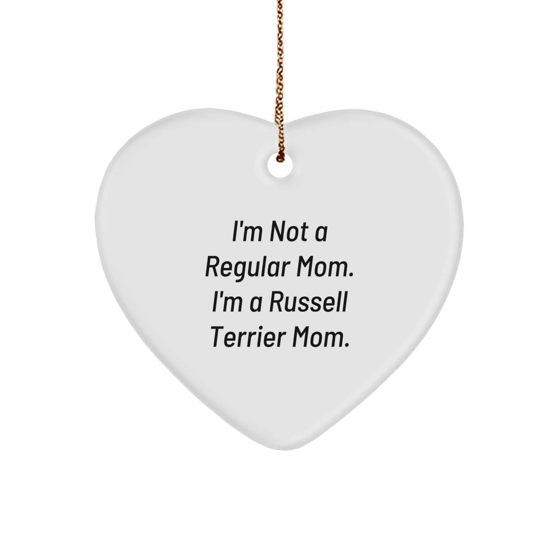 Russell Terrier Dog Mom Funny Gifts from Family - Heart Ornament for Christmas Unique Presents - Image 1