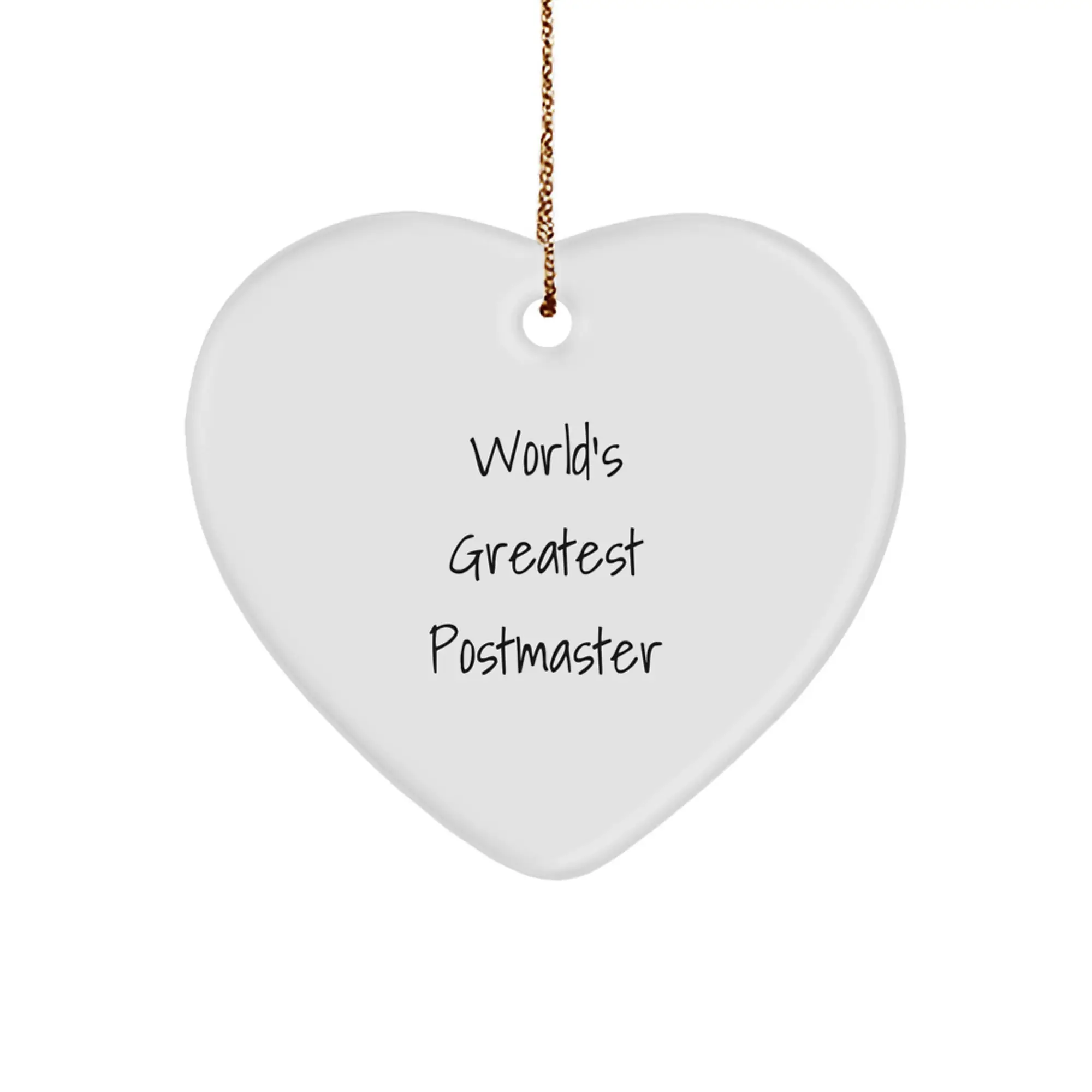 Funny World's Greatest Postmaster Gifts from Friends and Family Heart Ornament for Postmaster - Image 1