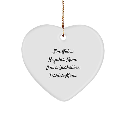 Funny Yorkshire Terrier Dog Mom Gifts from Friends for Women - Heart Ornament for Christmas - Image 1