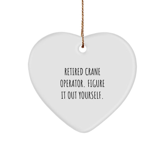 Funny Gifts from Friends Family for Crane Operator Men Heart Ornament Christmas Unique - Image 1