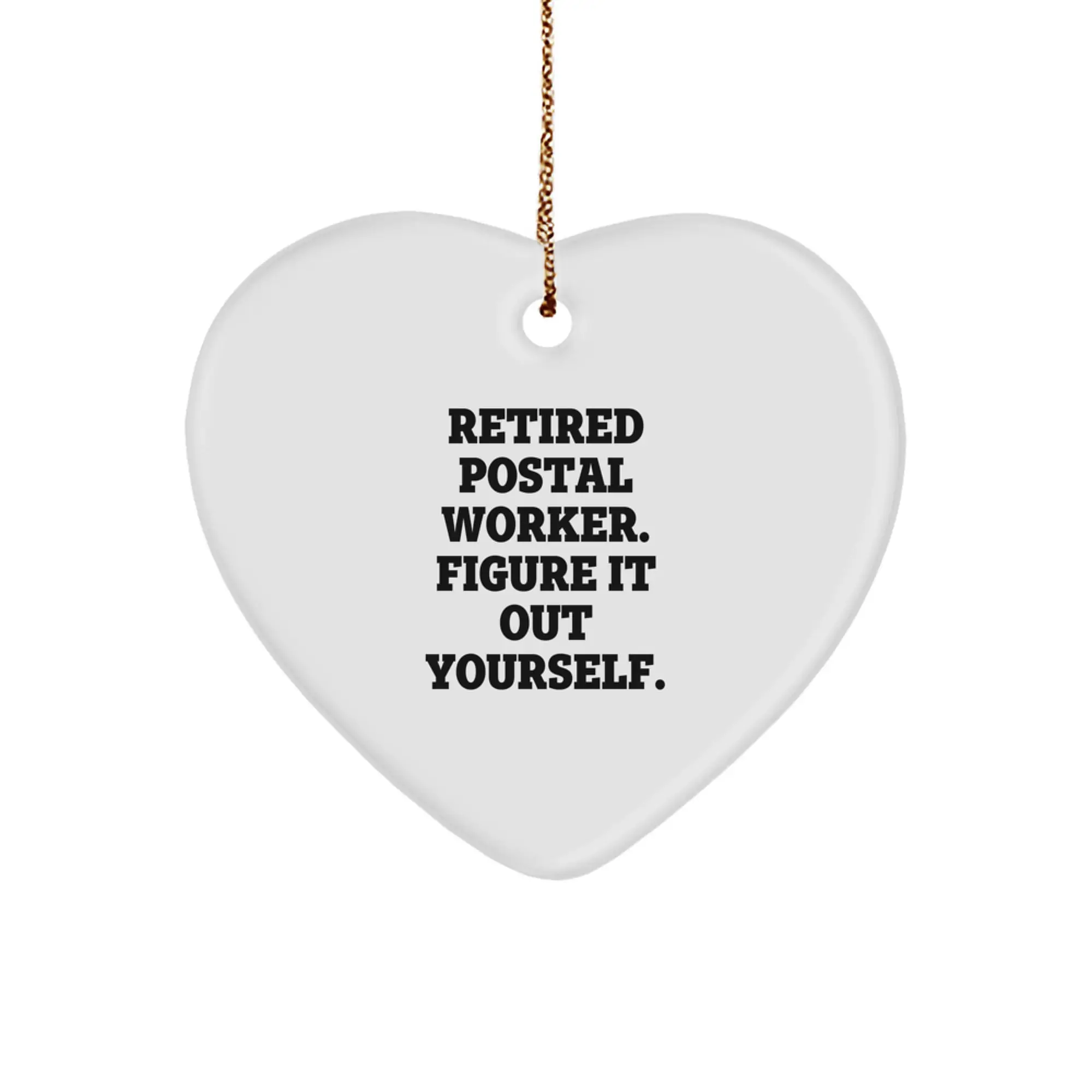 Funny Postal Worker Heart Ornament Gifts from Family or Friends for Christmas Unique - Image 1