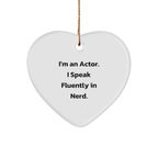 Funny Actor Heart Ornament Gifts from Men to genius Lovers, I'm An Actor, Gifts for Actor, Christmas Unique Gifts, Heart Shaped Decorations - Image 1