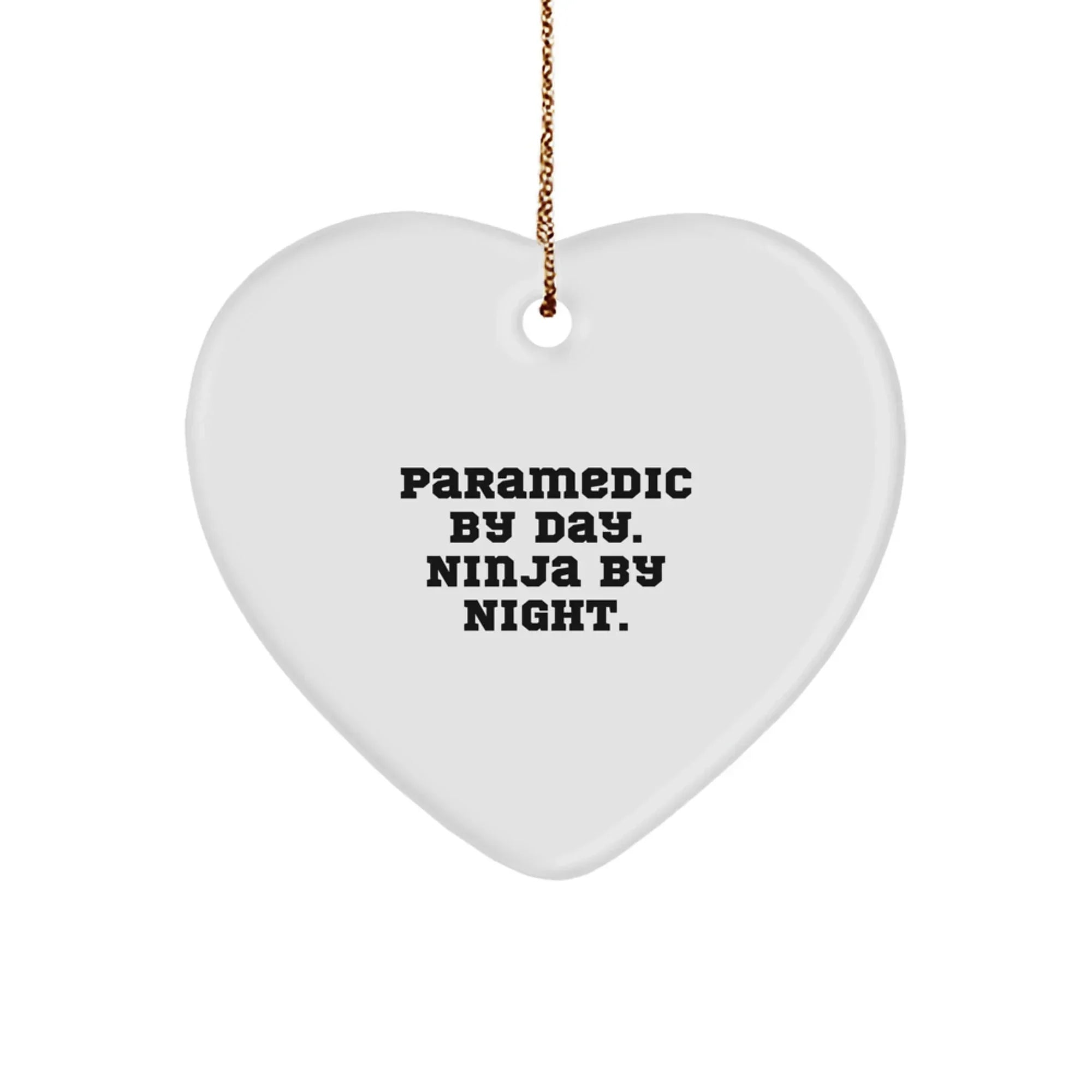 Unique Rescue Worker Gifts from Men - Funny Rescue Worker Heart Ornament, Rescue Worker By Day. Ninja By Night. Christmas Unique Gifts, Gifts for Rescue Worker
