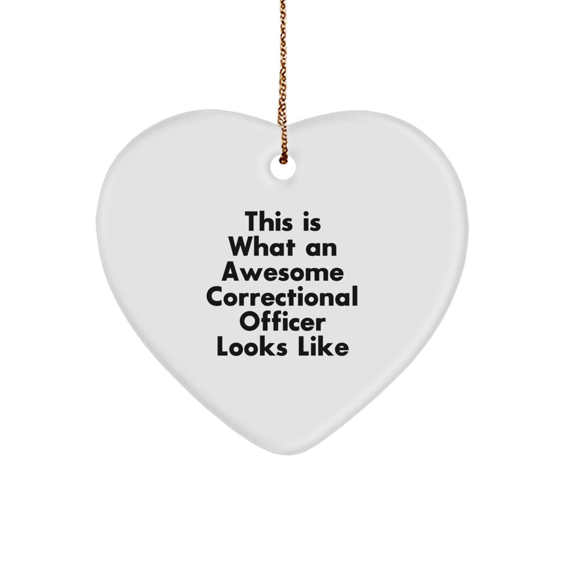 Funny Correctional Officer Gifts from Friends and Family Unique Christmas Memorable Presents for Men and Women Correctional Officer Heart Ornament - Image 1