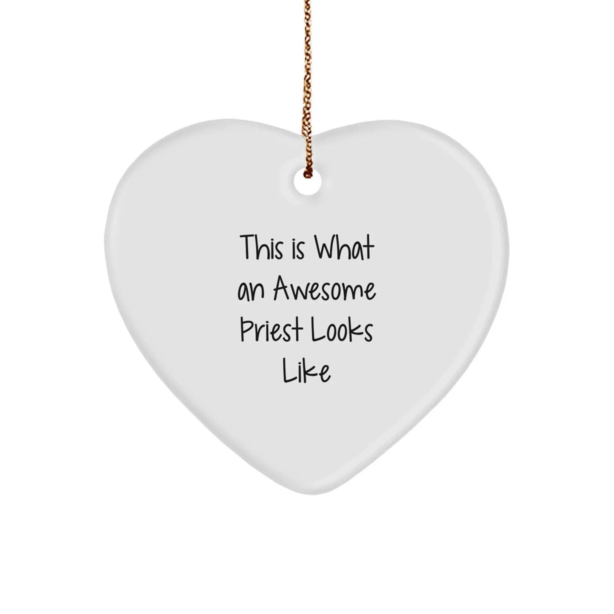 Funny Priest Gifts for Men, Heart Ornament This Is What An Awesome Priest Looks Like, Christmas Unique Gifts from Friends