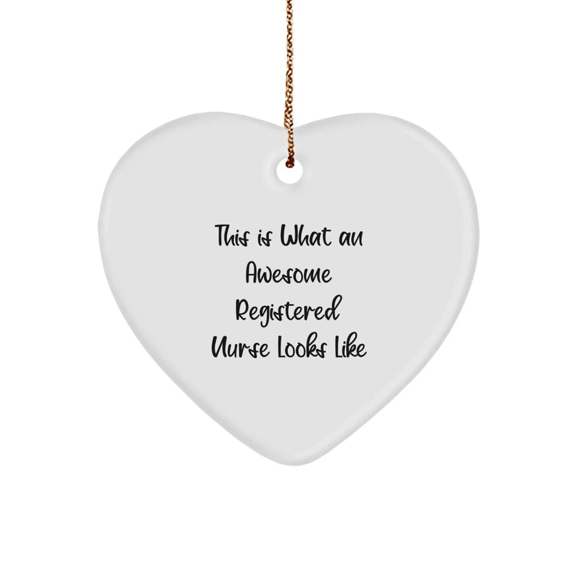 Funny Registered Nurse Gifts from Family - Heart Ornament Christmas Unique Gifts for Registered Nurse Men Women Coworkers Friends