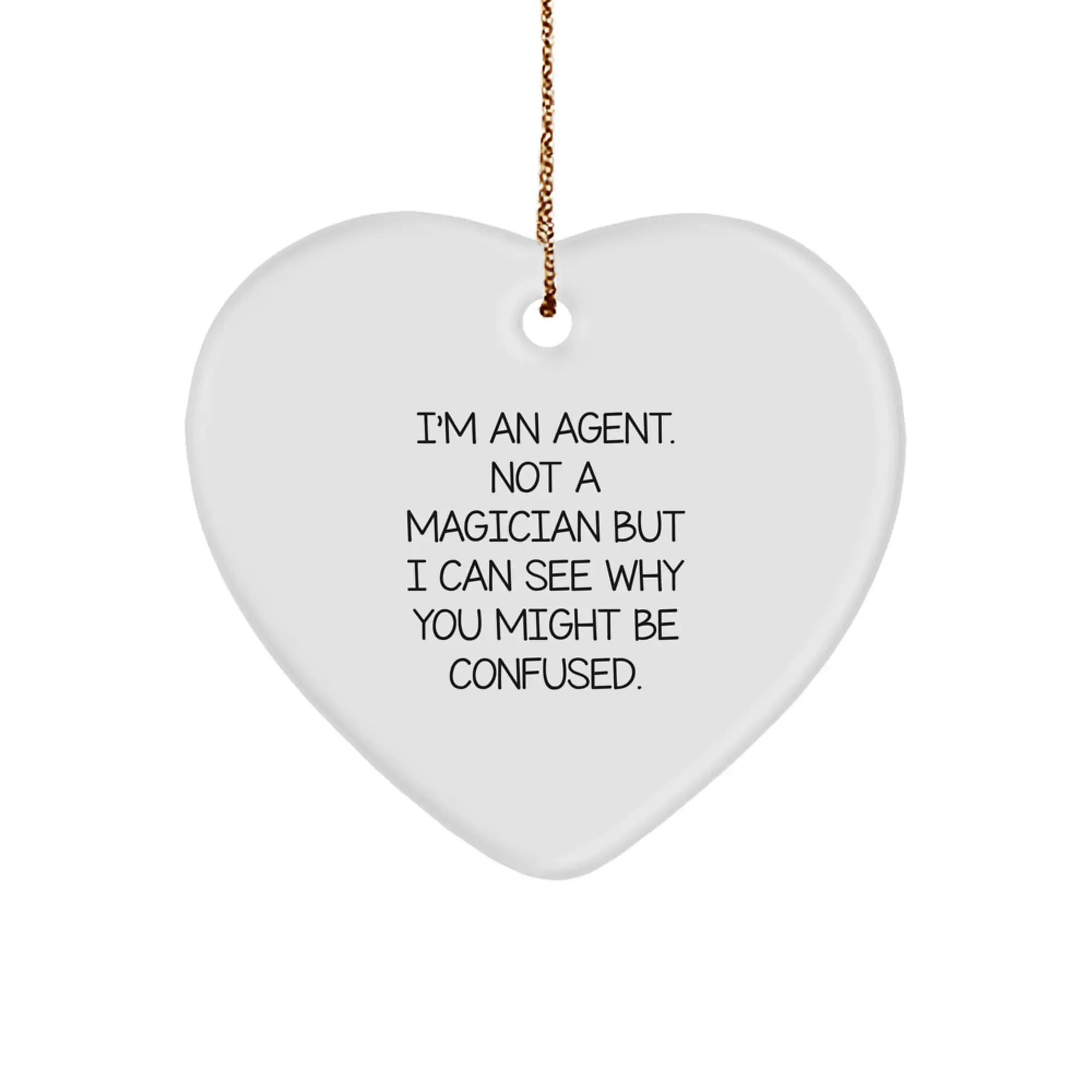 Funny Agent Heart Ornament, Gifts from Friends to Agent, Heart-Shaped Agent Agent Christmas Unique Gifts - Image 1