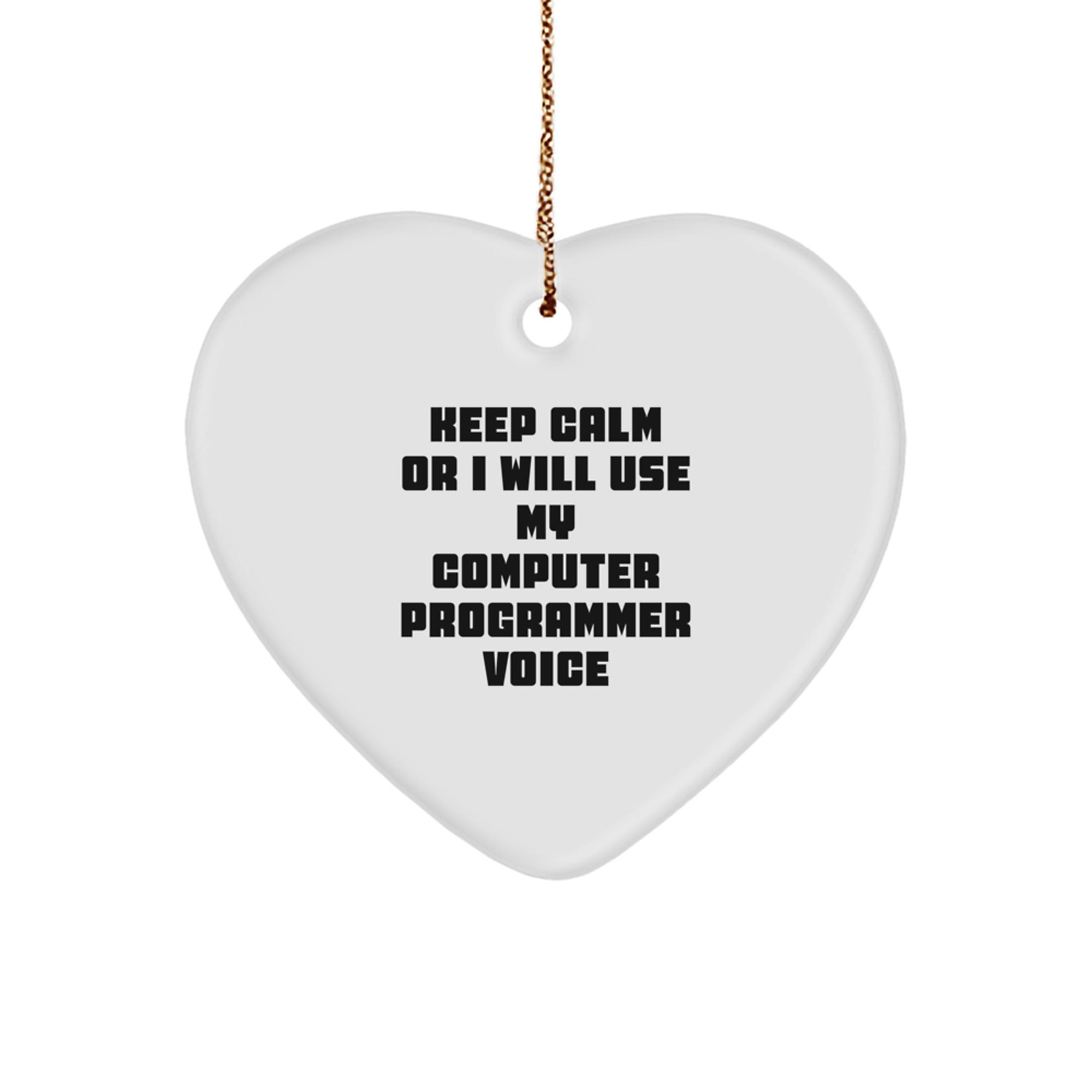 Funny Computer Programmer Heart Ornament, Gifts for Him, Christmas Unique Gifts from Friends, Inspirational Keepsake - Image 1