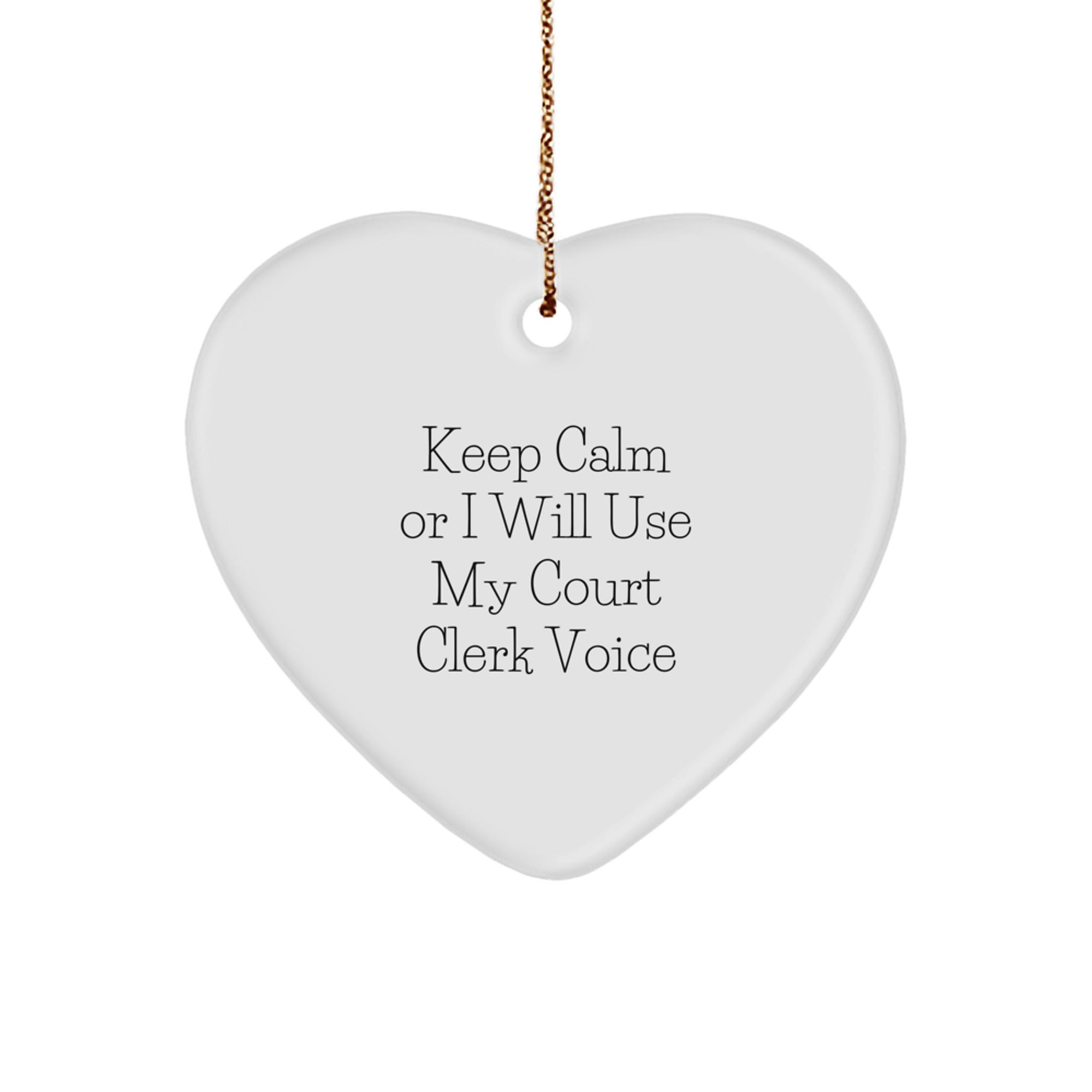Funny Court Clerk Gifts - Heart Ornament for Court Clerk, Christmas Unique Gifts from Friends, Coworkers to Court Clerks - Image 1