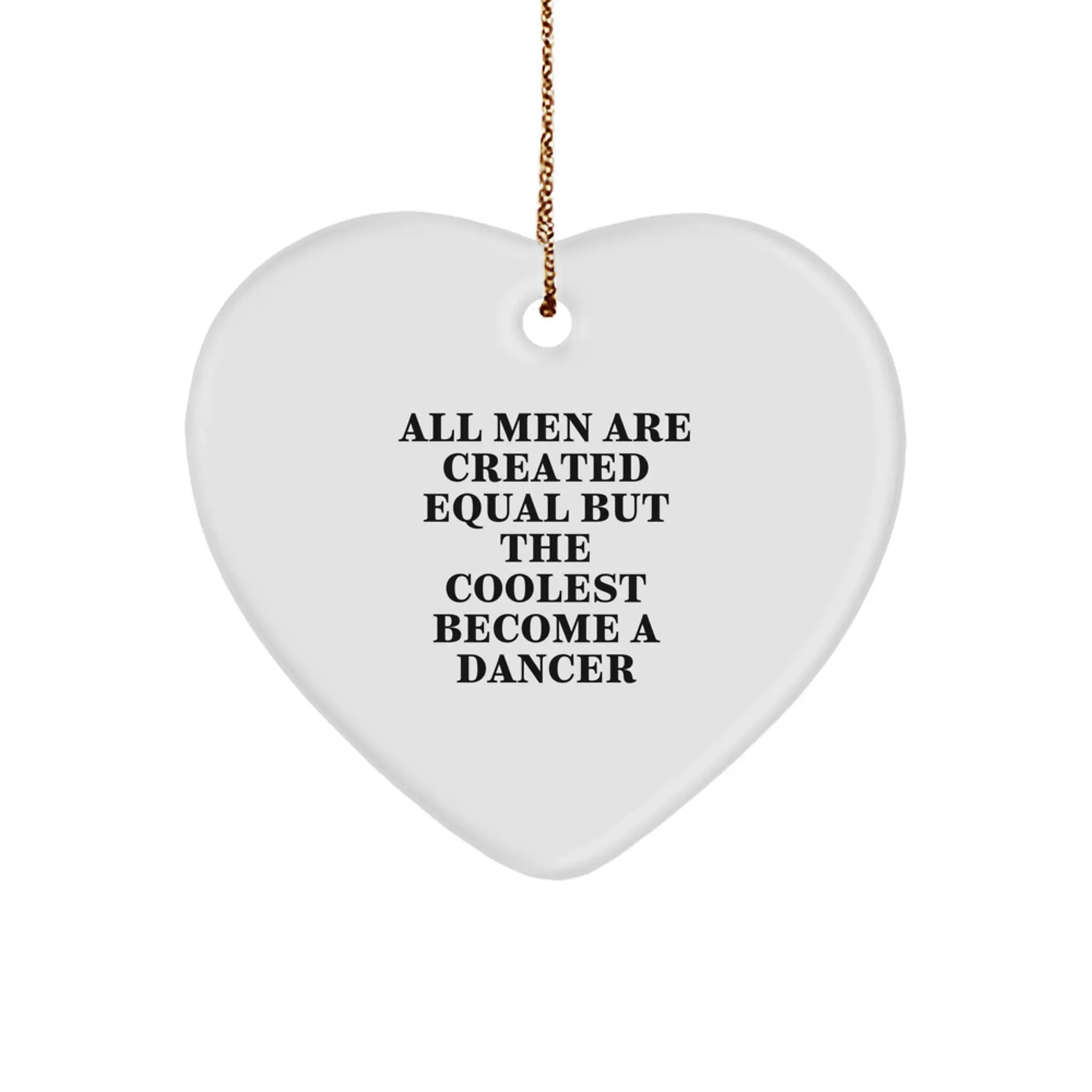 Dancer Keepsake Christmas Ornament for Him Gift Heart Shaped White - Image 1