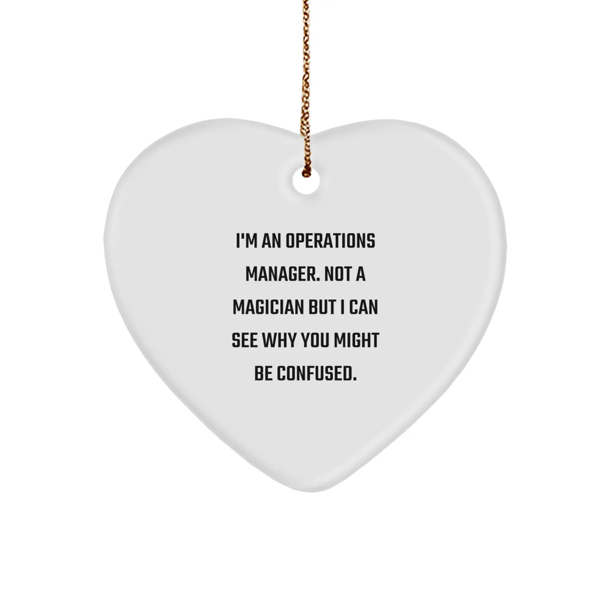 Funny Operations Manager Gifts - Heart Ornament for Christmas Unique Gifts from Coworkers to Operations Manager - Image 1