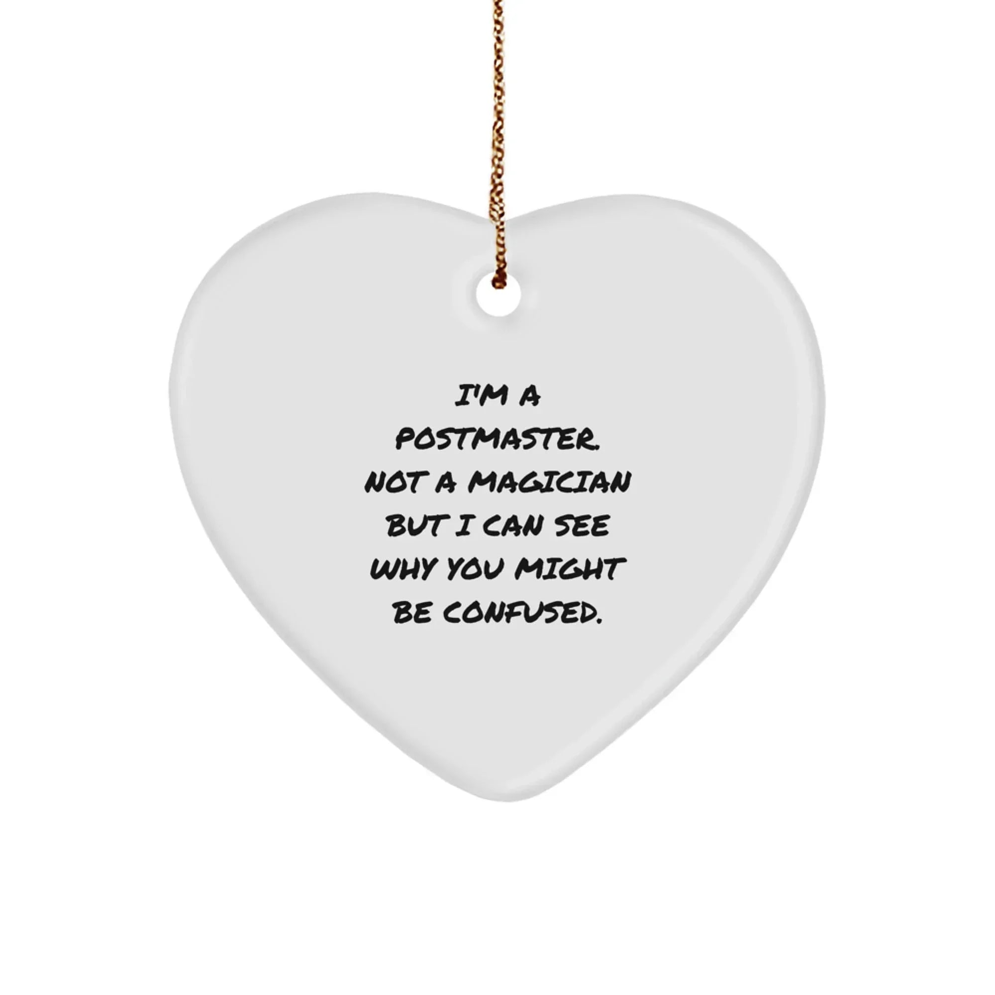 Funny Postmaster Gifts, Heart Ornament for Postmaster from Friends, Postmaster Christmas Unique Gifts