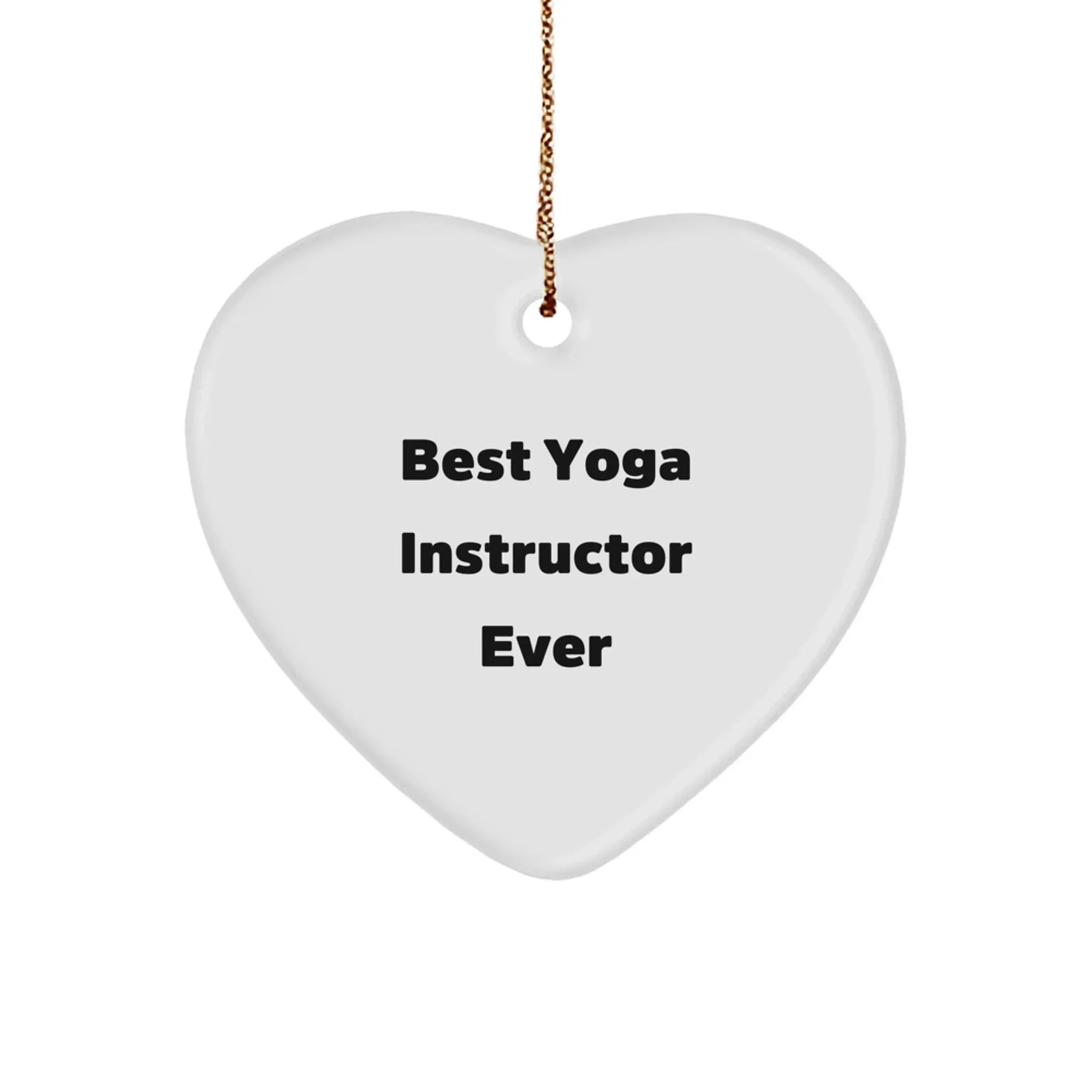 Funny Gifts from Friends for Yoga Instructor - Best Yoga Instructor Ever Heart Ornament, Christmas Unique Gifts for Yoga Instructors