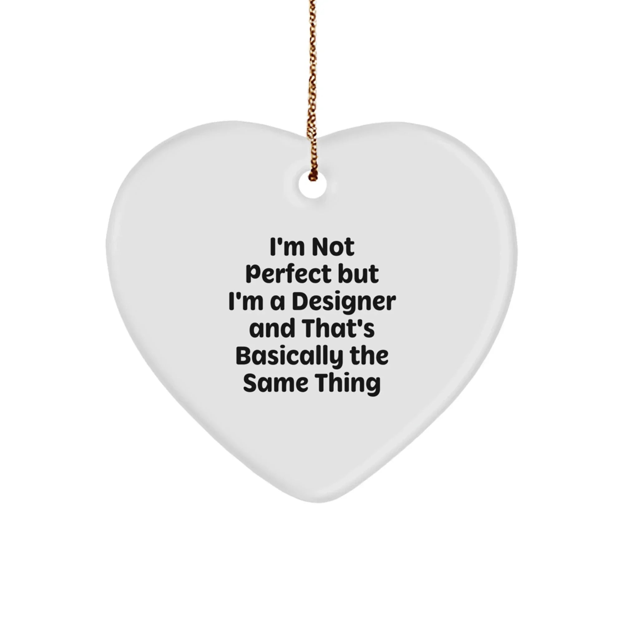 Funny Heart Ornament Gifts from Friends for a Designer, Cute Designer Gifts for Women at Christmas, Heart-Shaped Ornament for Women Designer Lover