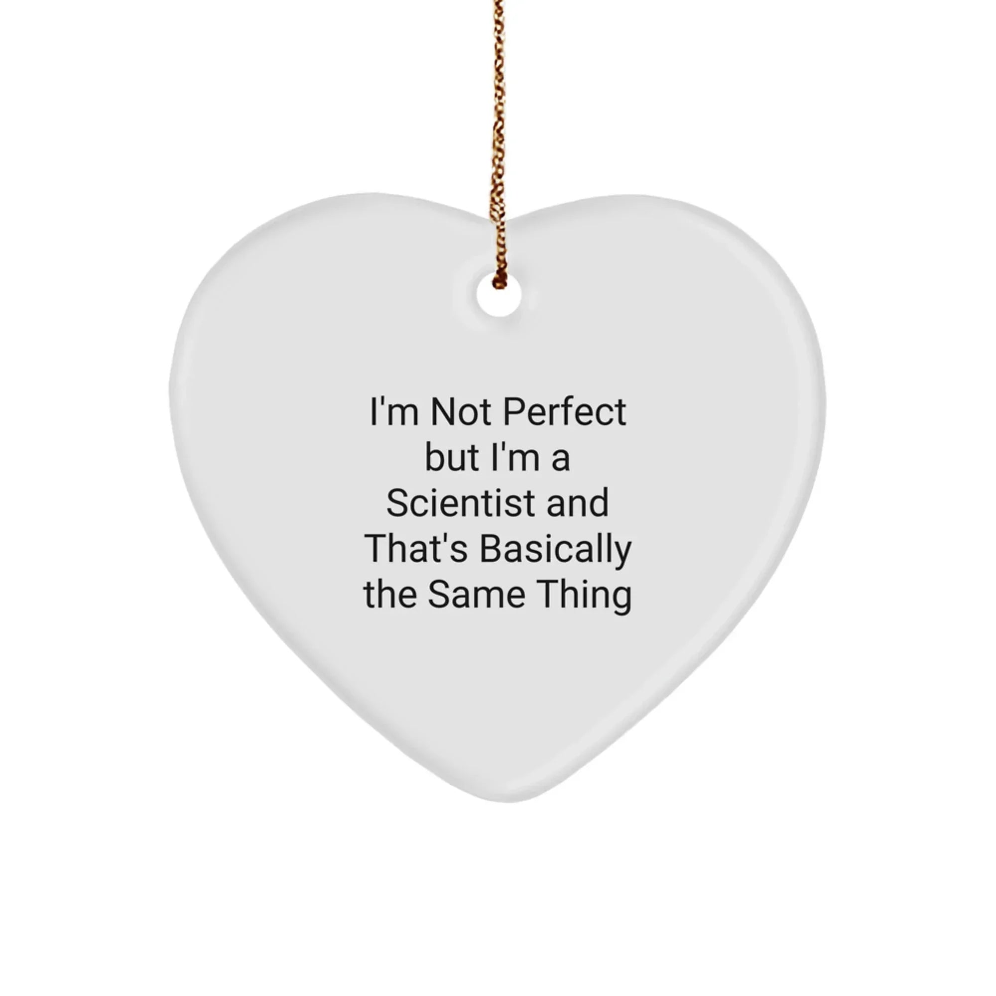 Funny Scientist Heart Ornament Gifts for Scientist Men - I'm Not 'Perfect' But I'm A Scientist Gifts from Coworkers