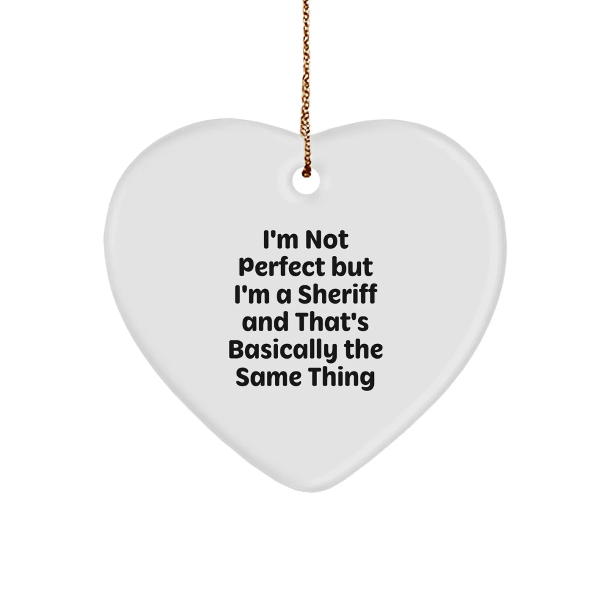 Funny Sheriff Heart Ornament Gifts from Men to Sheriff Friends and Family Christmas Unique Gifts