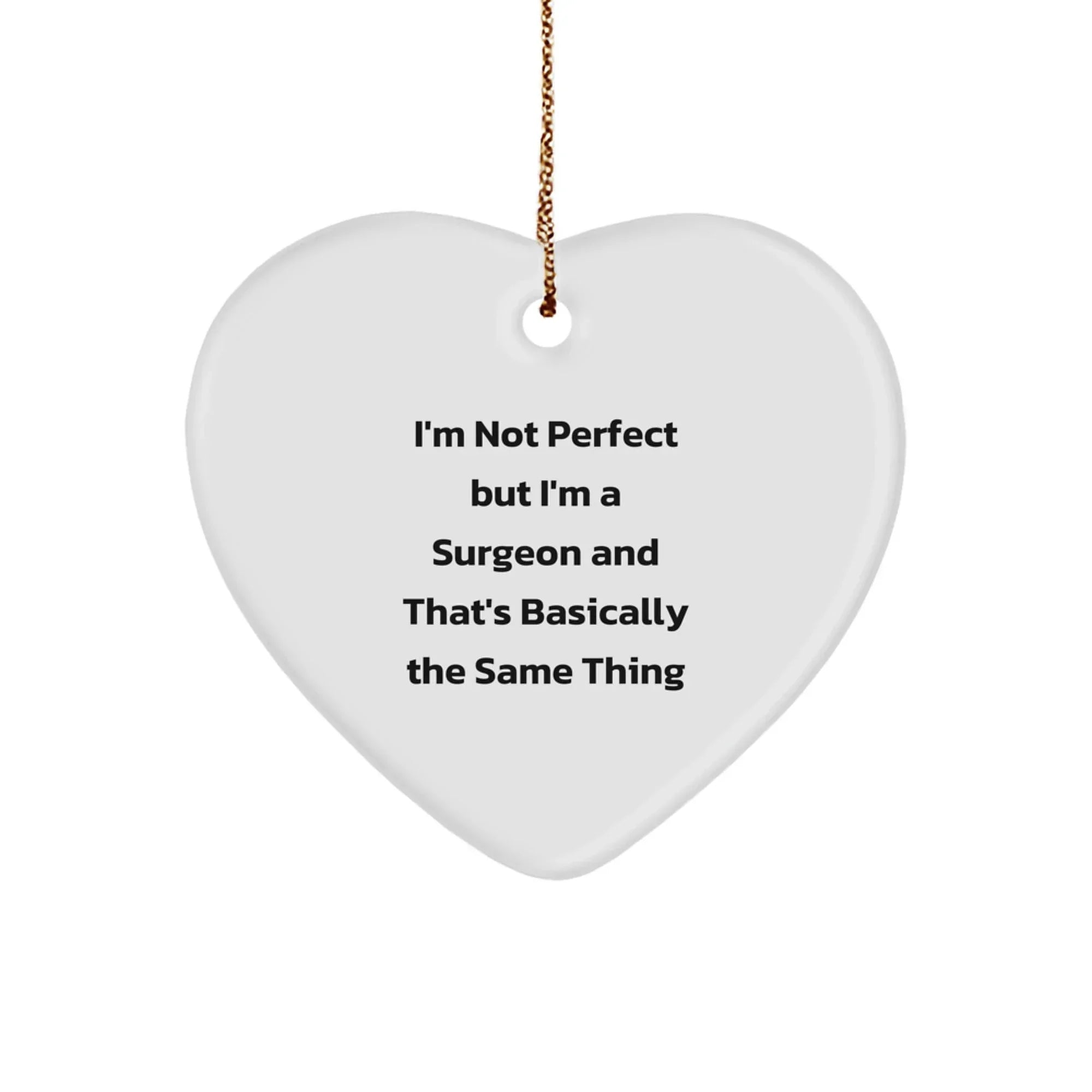 Funny Heart Ornament Gifts from Men to Surgeon Friends, Heart Shaped Christmas Unique Presents for Him