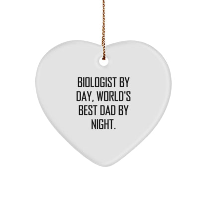 Biologist Gifts by Day, Funny Heart Ornament for Christmas by Night, Gifts from Mom, Gifts for Biologist - Image 1