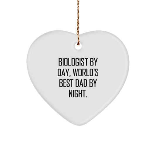 Biologist Gifts by Day, Funny Heart Ornament for Christmas by Night, Gifts from Mom, Gifts for Biologist - Image 1