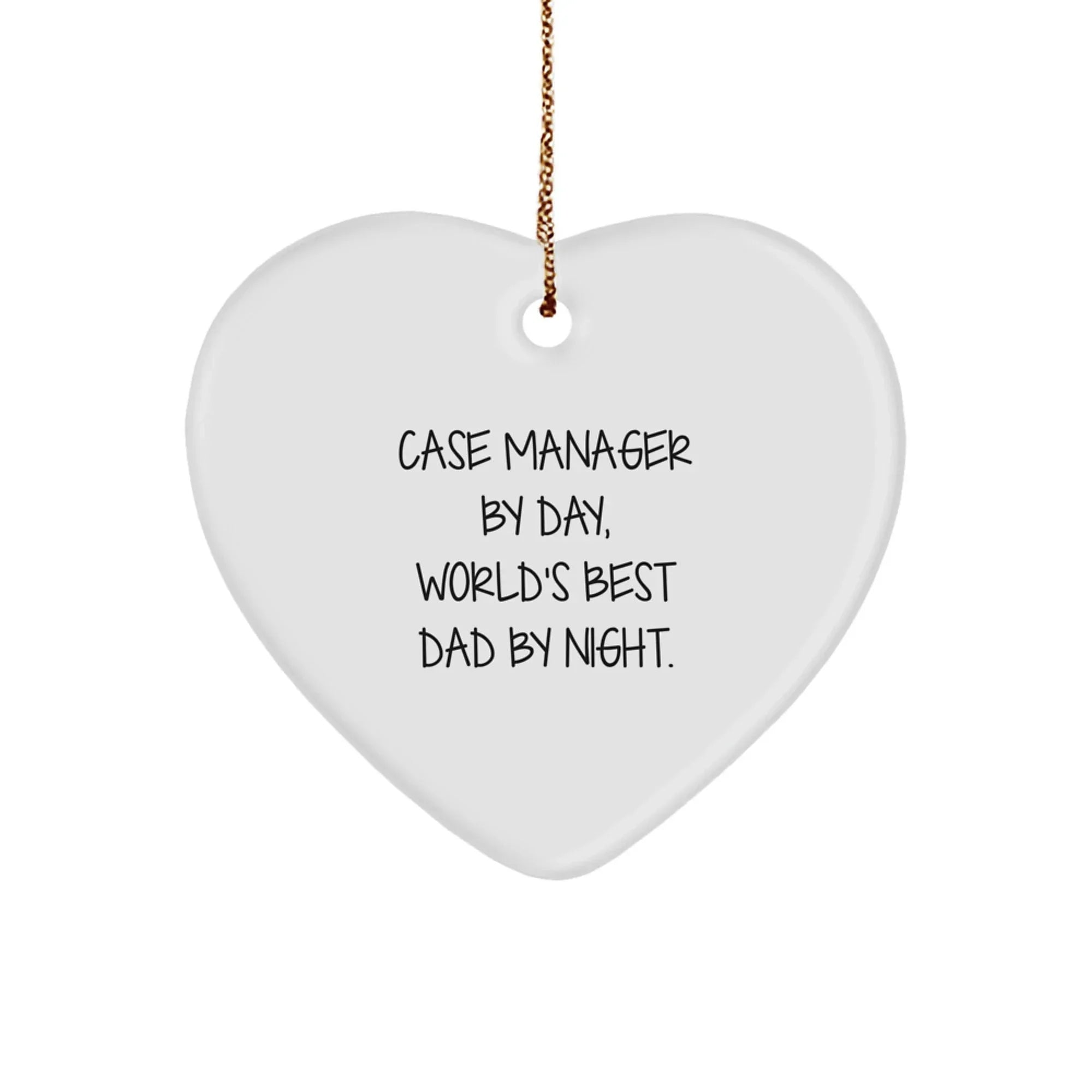 Case Manager Gifts from Men, Heart Ornament with Funny Quote, Christmas Unique Gifts for Case Manager