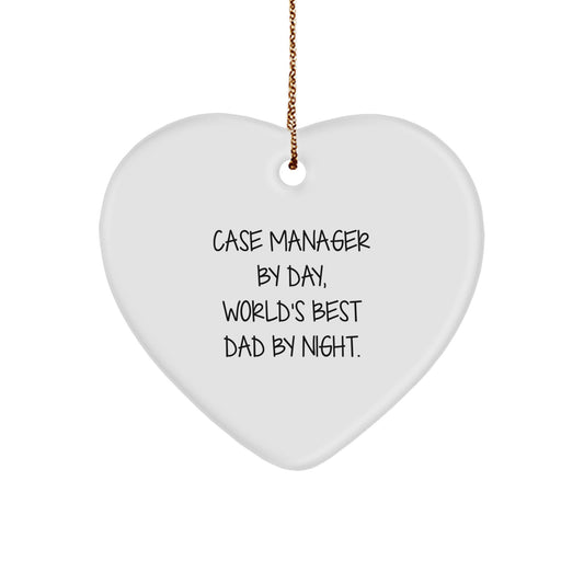 Case Manager Gifts from Men, Heart Ornament with Funny Quote, Christmas Unique Gifts for Case Manager - Image 1