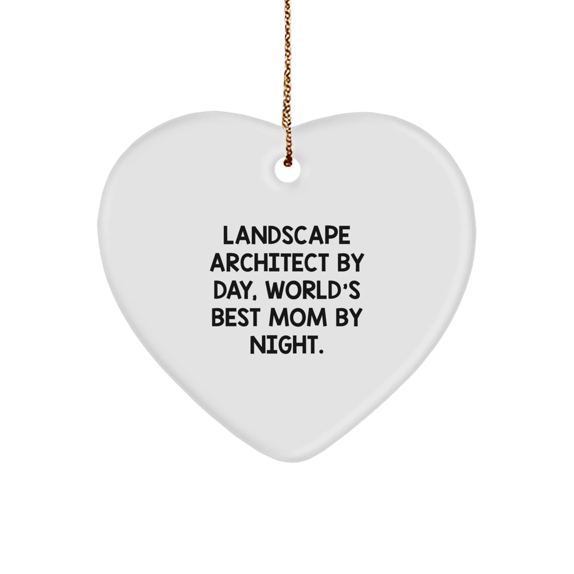 Landscape Architect Gifts - Christmas Unique Gifts from Friends to Landscape Architect, Funny Heart Ornament, World's Best Mom By Night.