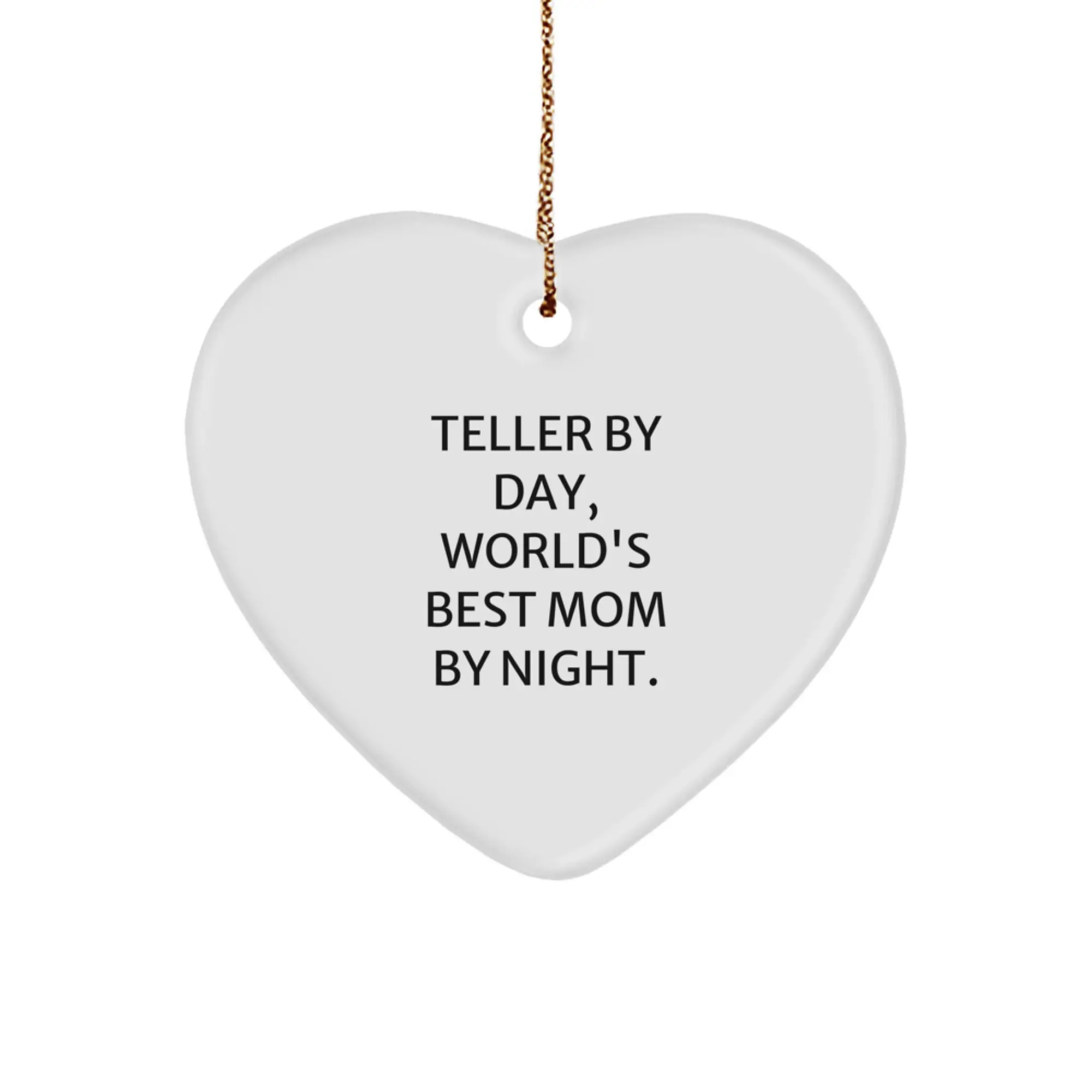 Funny Teller Heart Ornament Gifts from Teller Enthusiasts, Friends, Family - Teller By Day, World's Best Mom By Night - Christmas Unique Gifts - Image 1
