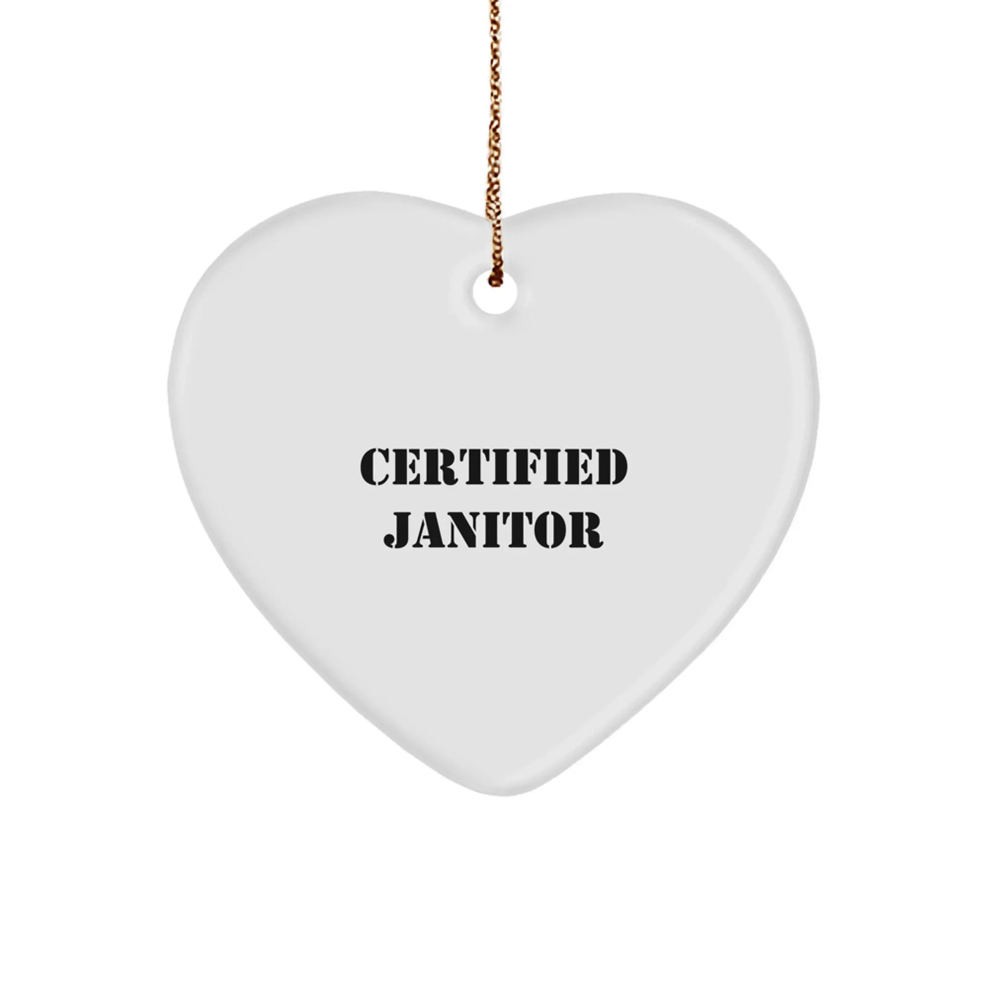 Funny Janitor Gifts from Men, Heart Ornament for Janitor, Christmas Unique Gifts, Heart Shaped