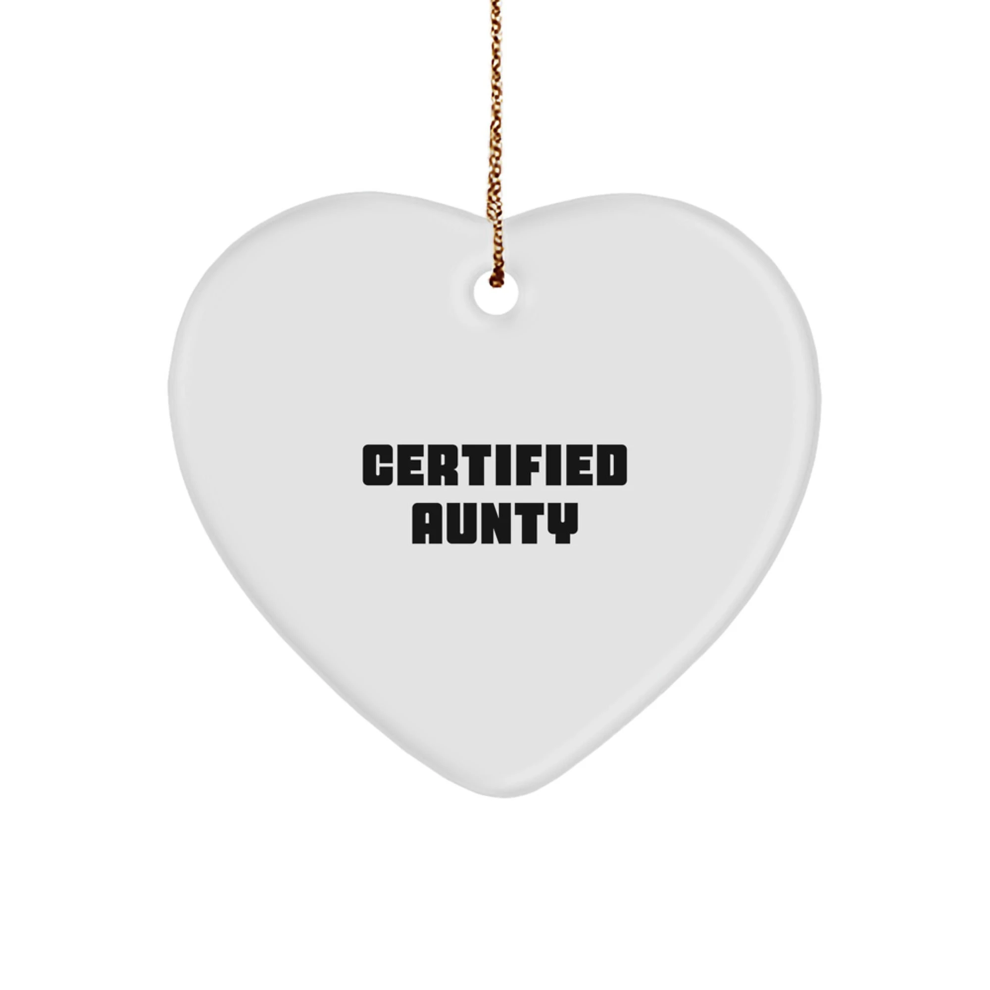 Funny Quotes for Aunty Christmas Heart Ornament Gifts from Family, Gifts for Aunty, Heart Shaped White Color