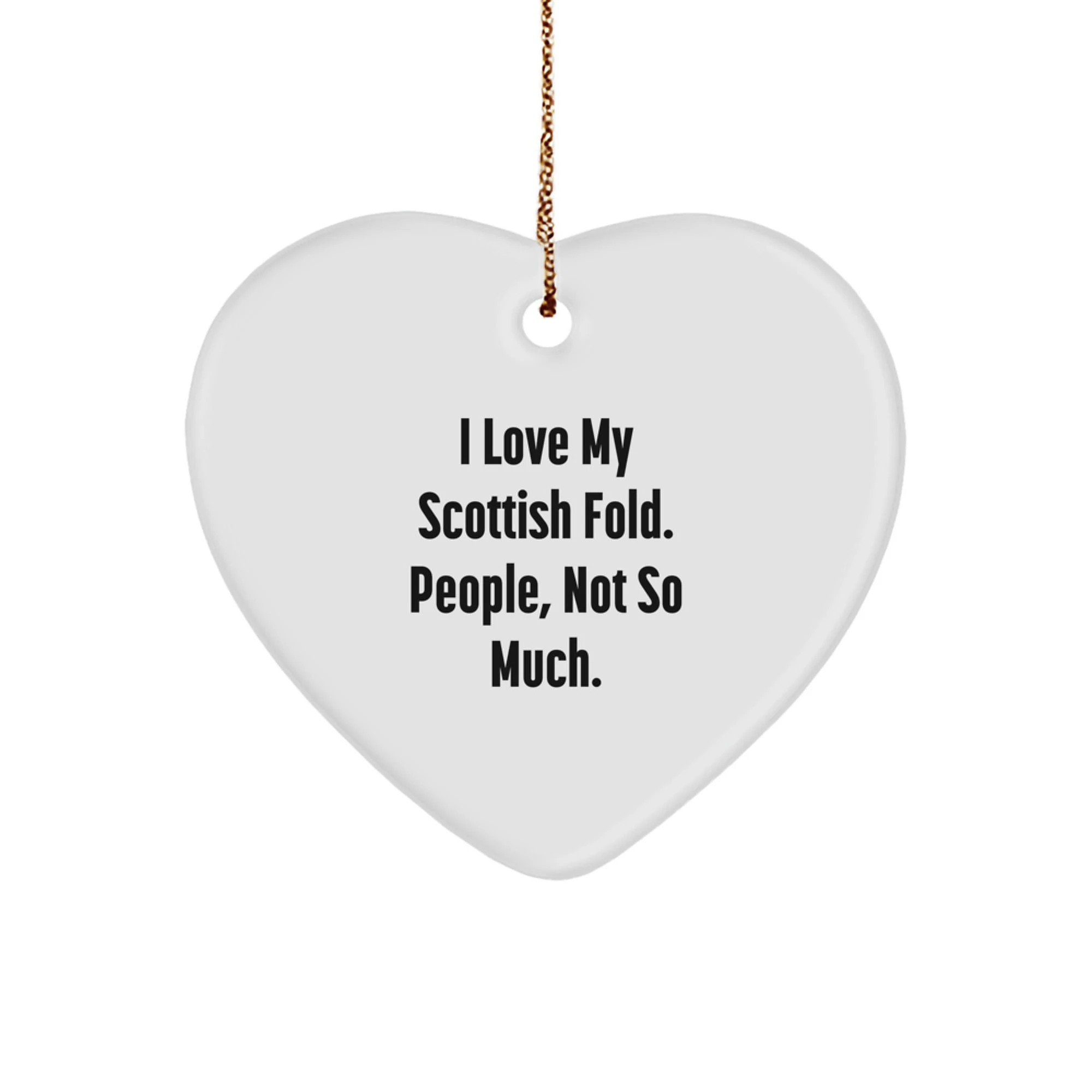Scottish Fold Cat Lovers Heart Ornament Gifts from Friends, Family, or Coworkers for Christmas