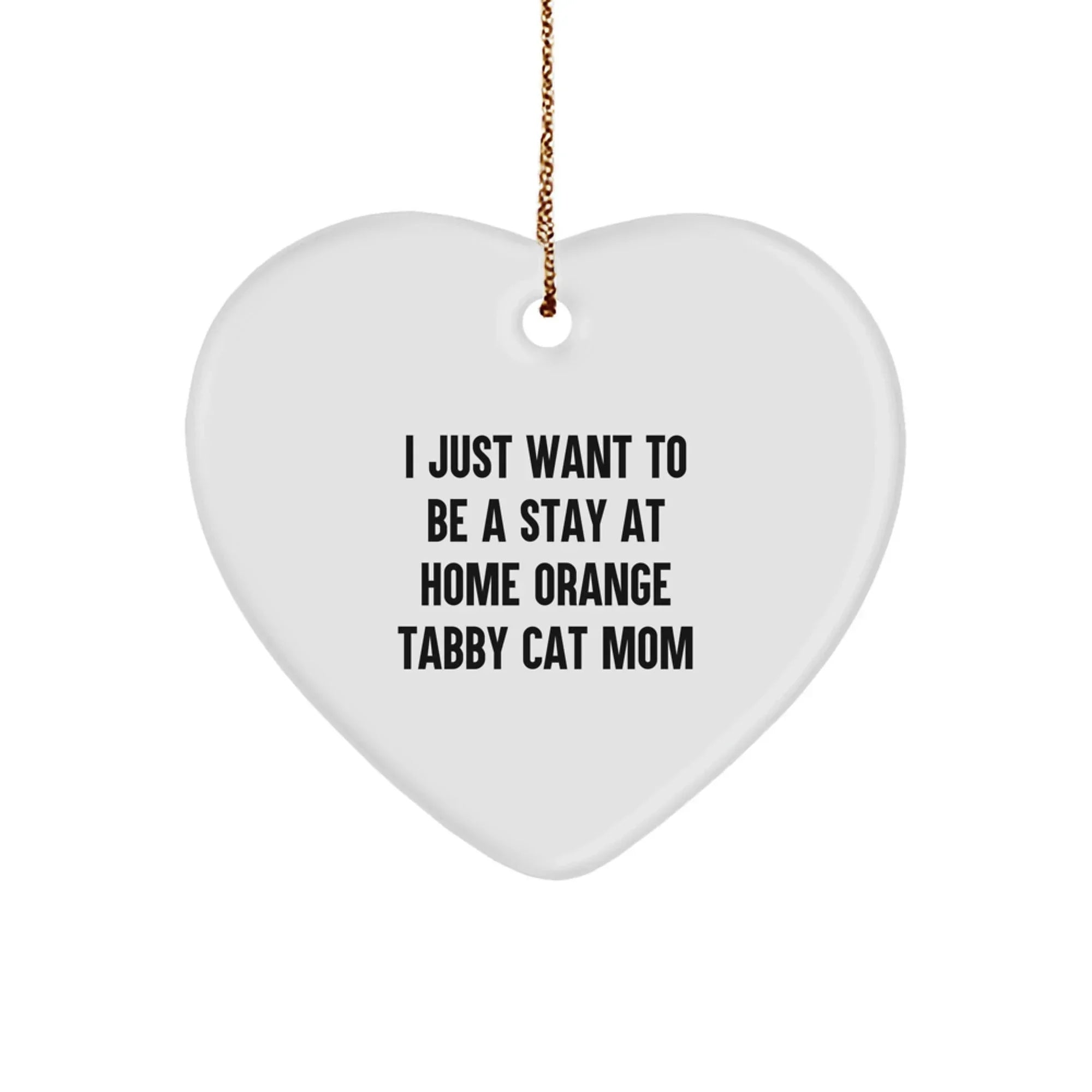 Orange Tabby Cat Lover Gifts Heart Ornament for Friends from Men Women Family, Funny Christmas Unique Gift for Orange Tabby Cat Mom