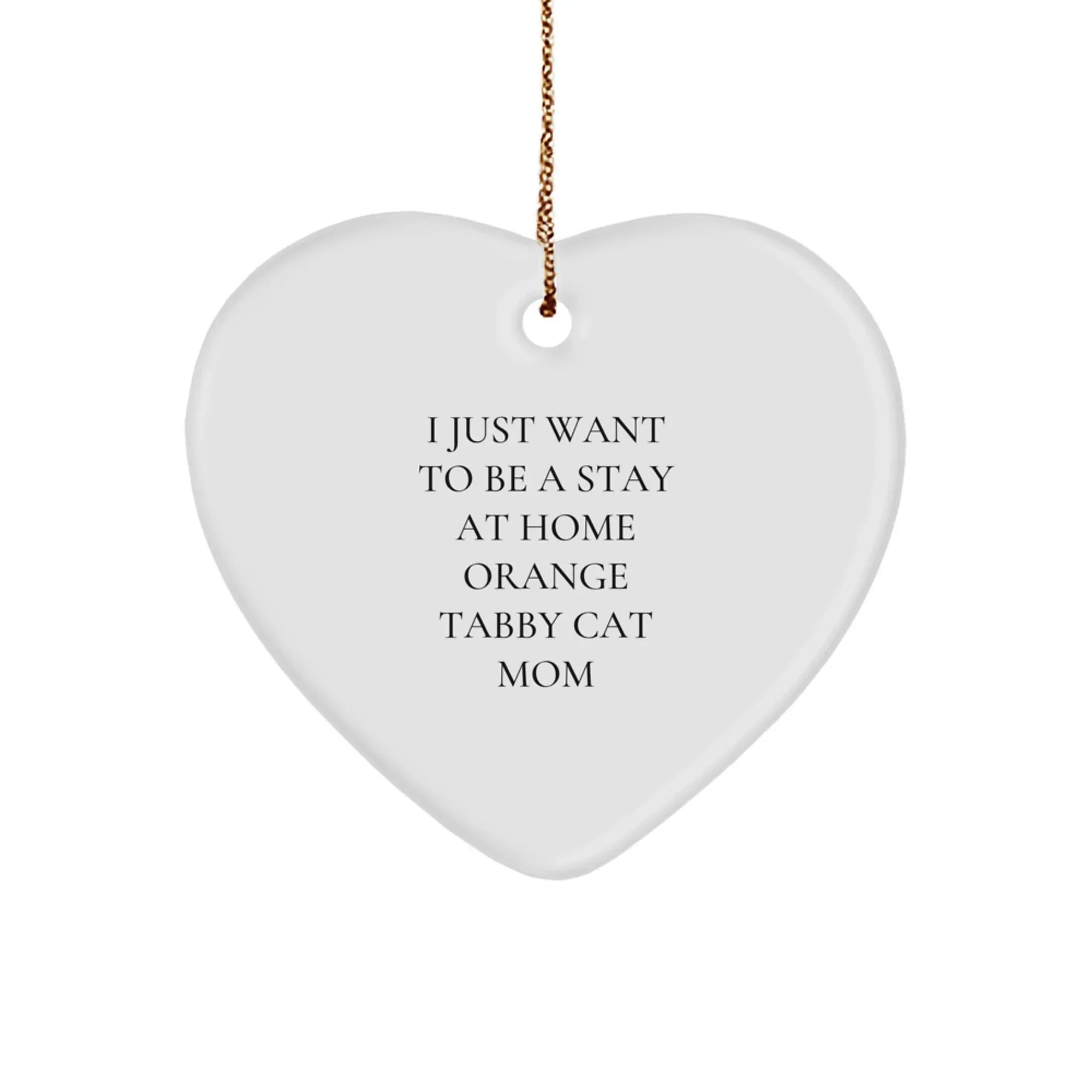 Funny Orange Tabby Cat Heart Ornament Gifts for Orange Tabby Cat Mom from Friends this Christmas Unique Gifts