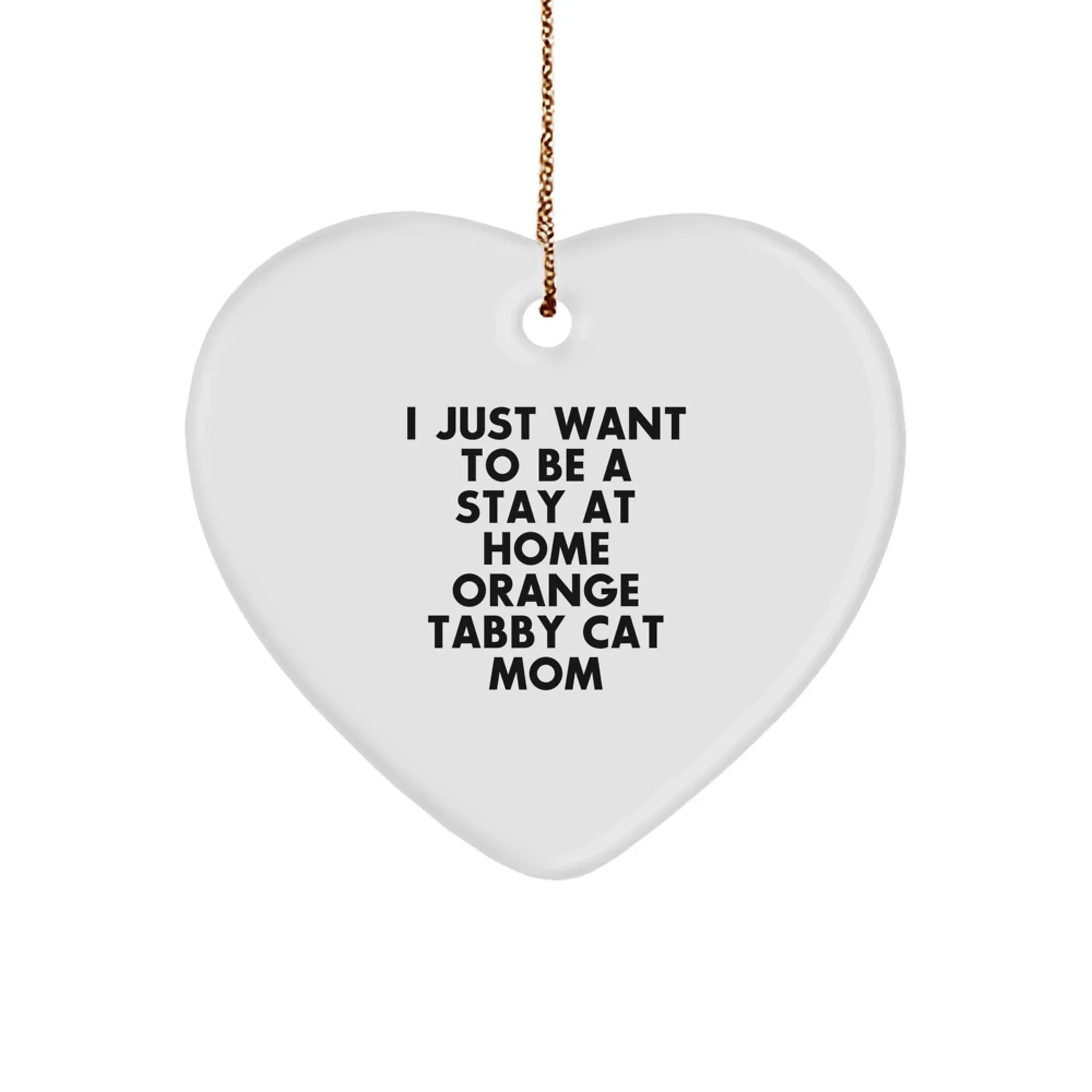 Gifts from Family for Orange Tabby Cat Mom Funny Heart Ornament, Orange Tabby Cat Lover Christmas Unique Gifts