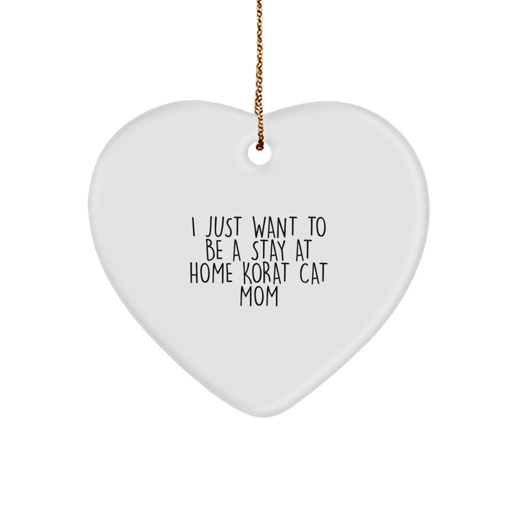 Funny Korat Cat Mom Gifts from Friends for Christmas Unique Korat Cat Heart Ornament